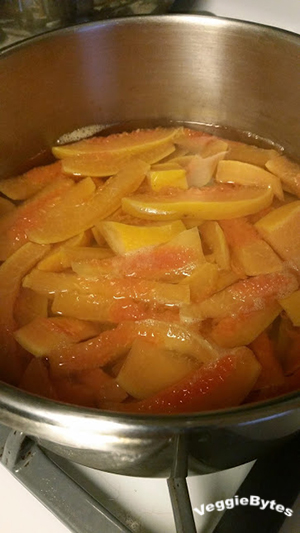 Making Candied Grapefruit
