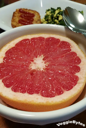 Half of a Rio Star Grapefruit