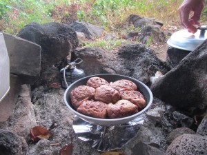 Vegan Cinnamon Rolls while Camping