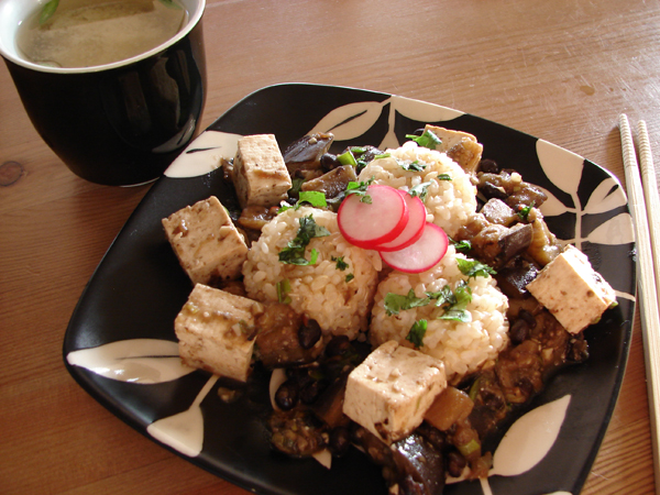 Black Bean Eggplant Tofu
