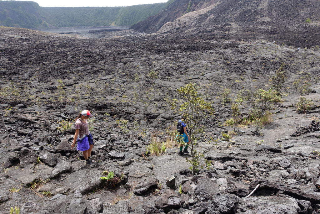 Walking across the dormant crater